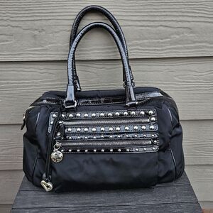 Brighton Studded Black Handbag Heart Charm Purse Bag